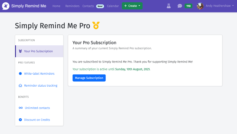 Simply Remind Me reminder app for businesses
