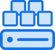 Icon of a physical server with virtual servers running on it